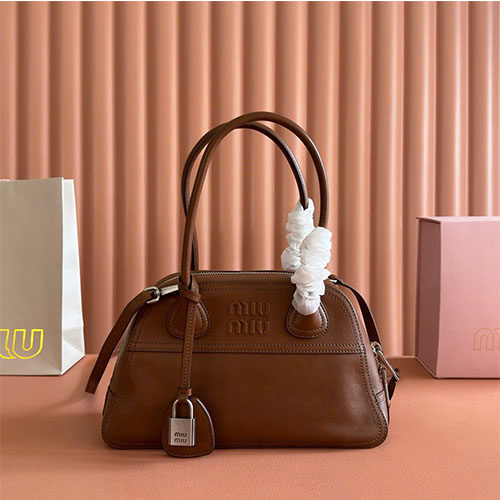 Túi xách Miu Miu Vivant Mini Suede Bowling Bag – 5BB200 – Siêu VIP - màu nâu