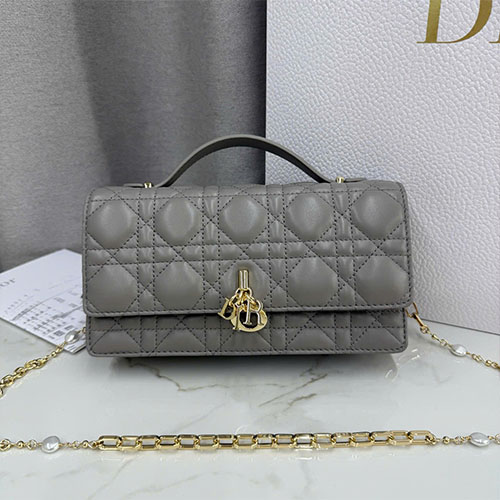 Túi Xách My Dior Mini Bag Màu Xám Siêu Vip Size 21cm