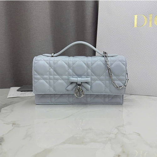 Túi xách My Dior Mini Chain Bag Lambskin Bow Ice Blue – S0984 – Siêu VIP