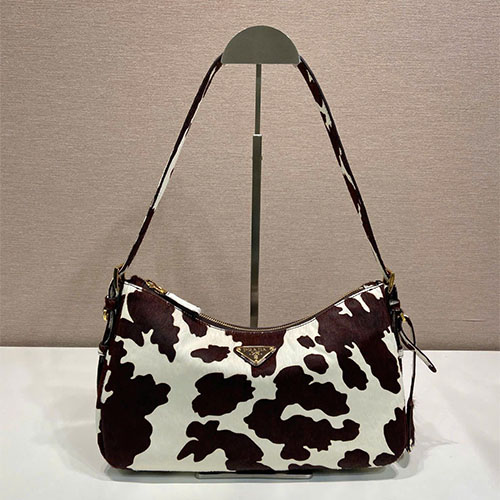Túi xách Prada Aimée Hobo 1BC229 Lông Ngựa Animal Print Siêu VIP