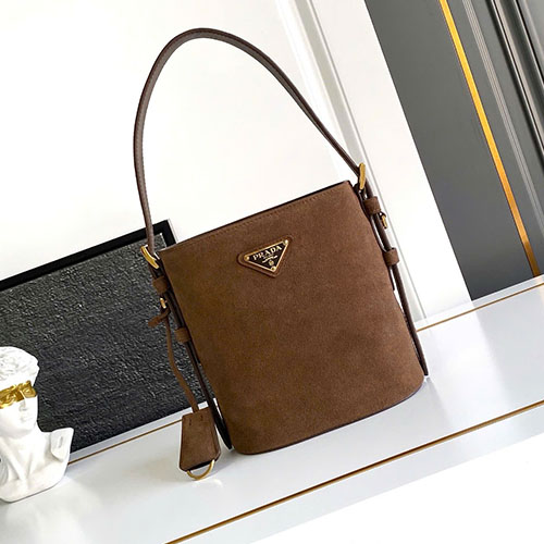 Túi Xách Prada Bucket Da Lộn Mềm 1BE078 Siêu Cấp Size 22cm