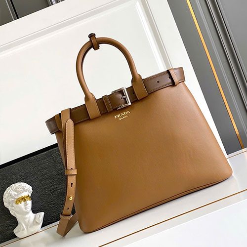 Túi Xách Prada DoubleBag 1BA416 Màu Nâu Nhạt Siêu Cấp Size 38 cm