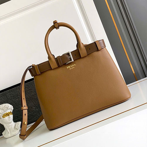 Túi Xách Prada DoubleBag 1BA417 Màu Nâu Nhạt Siêu Cấp Size 35cm