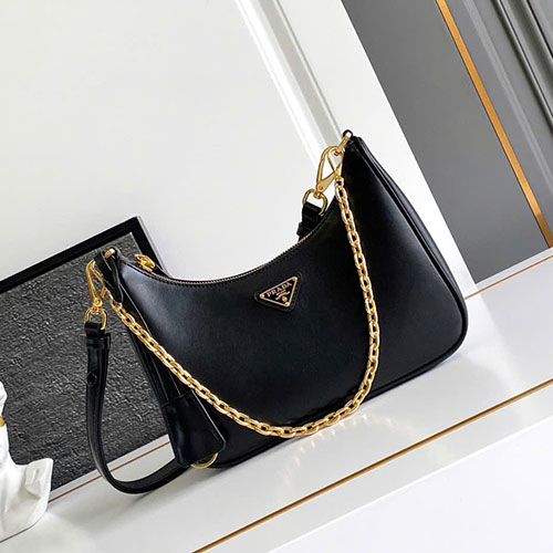 Túi Xách Prada Hobo Màu Đen 1BC204 Siêu Cấp Size 23 cm