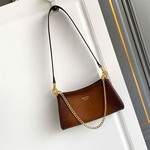 Túi xách Prada siêu cấp – Chain Shoulder Bag 2025 Thu Đông - màu nâu