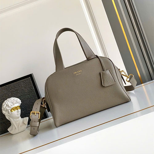 Túi xách Prada siêu cấp – Top Handle Bag 1BB148 - màu xám