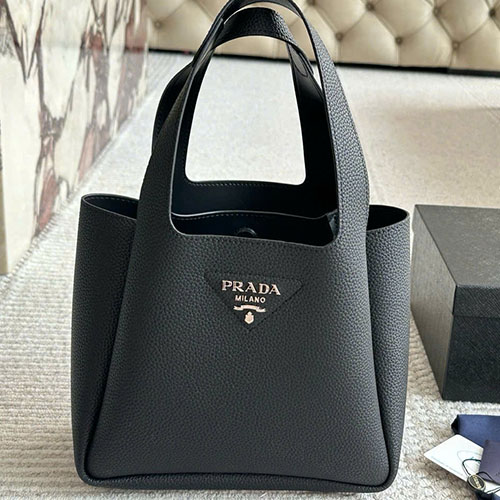 Túi Xách Prada Small Leather Tote Bag Màu Đen Super Size 24cm