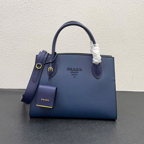 Túi Xách Prada Tote Bag 66158 Màu Xanh Biển Super Size 33cm