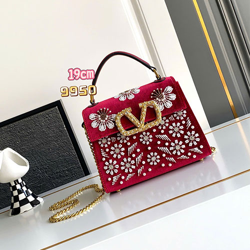 Túi xách Valentino Garavani VSling Velvet Chain Bag – Siêu cấp - màu đỏ