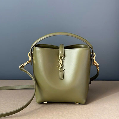 Túi Xách YSL Bucket LE 37 Mini 765870 Màu Xanh Lá Siêu Vip Size 15cm