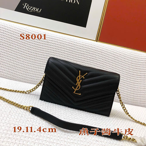 Túi Xách YSL Caviar Khóa Vàng S08001 Super Size 19 cm