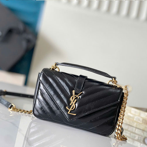 Túi Xách YSL College Mini 779430 Màu Đen Siêu Cấp Size 20 cm