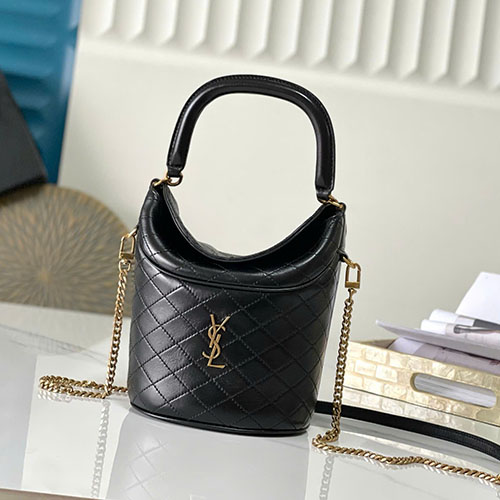 Túi Xách YSL Gaby Mini Bucket 763961 Màu Đen Siêu Cấp Size 19 cm