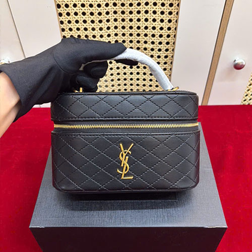 Túi Xách YSL Gaby Vanity Bag In Lambskin Black Fullbox Size 19cm