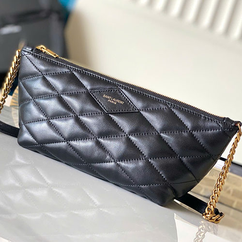 Túi Xách YSL Lambskin Quilted Dumpling Bag 755979 Màu Đen Siêu Cấp Size 27 cm