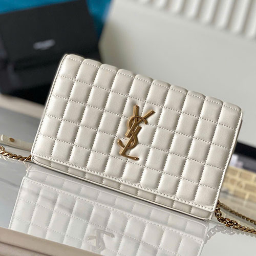Túi Xách YSL LeCassandre 743346 Màu Trắng Siêu Cấp Size 23 cm