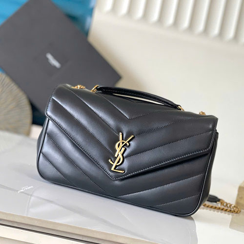 Túi Xách YSL LouLou 801439 Màu Đen Siêu Cấp Size 29 cm