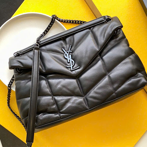 Túi Xách YSL Loulou Puffer 577475 Màu Đen Siêu Cấp Size 35 cm