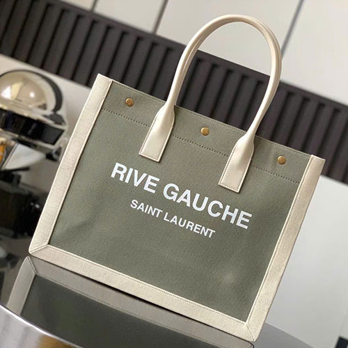 Túi Xách YSL Rive Gauche Tote 0763475 Màu Xanh Lá Siêu Cấp Size 39 cm