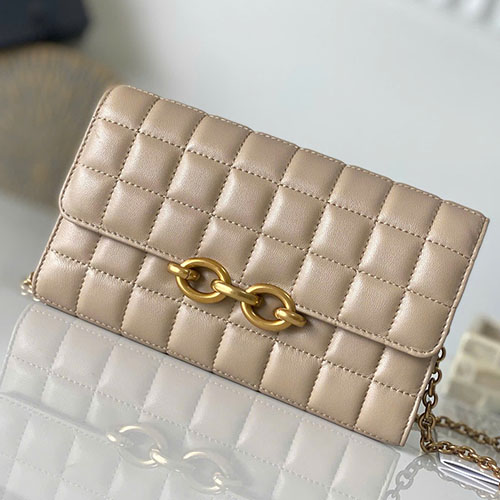 Túi Xách YSL Single Shoulder Chain Clutch 738109 Màu Kem Siêu Cấp Size 19 cm