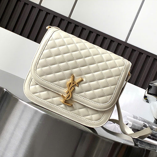 Túi Xách YSL Solferino Lambskin Quilted Bag 733704 Màu Trắng Siêu Cấp Size 22 cm