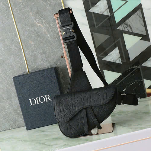 Túi Yên Ngựa Dior 1ADPO093LLG_H00N Màu Đen Siêu Vip Size 26cm