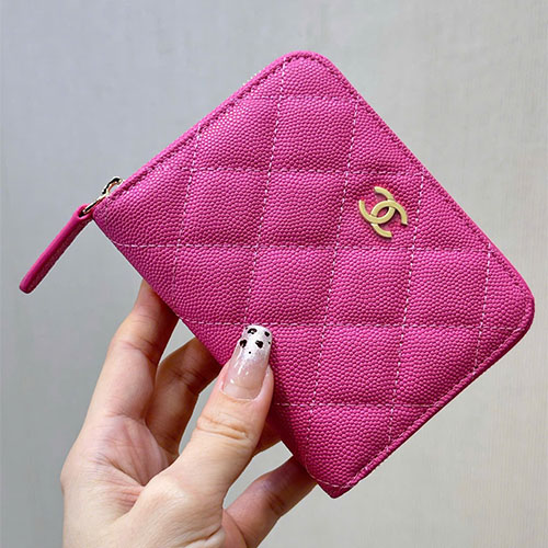 Ví Cầm Tay chanel Like Auth Da Bò Vân Caviar Cao Cấp