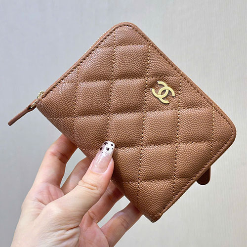 Ví Cầm Tay chanel Like Auth Da Bò Vân Caviar Cao Cấp