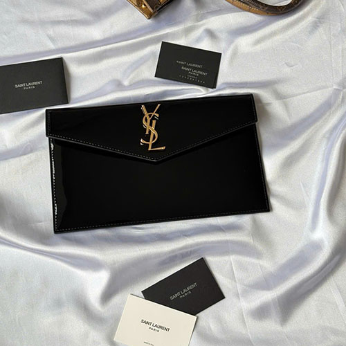 Ví Cầm Tay YSL 2025 Da Bê 565739 Màu Đen Size 27cm