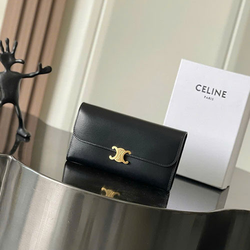 Ví Celine Triomphe Màu Đen Siêu Vip Size 19 cm