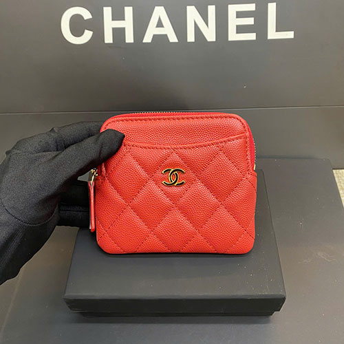 Ví Chanel Classic Coin Purse With Zipper Màu Đỏ Siêu Cấp Size 11cm