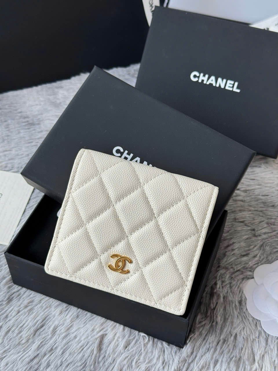 Ví Chanel Mini A84028 Màu Trắng Siêu Vip Size 12 cm