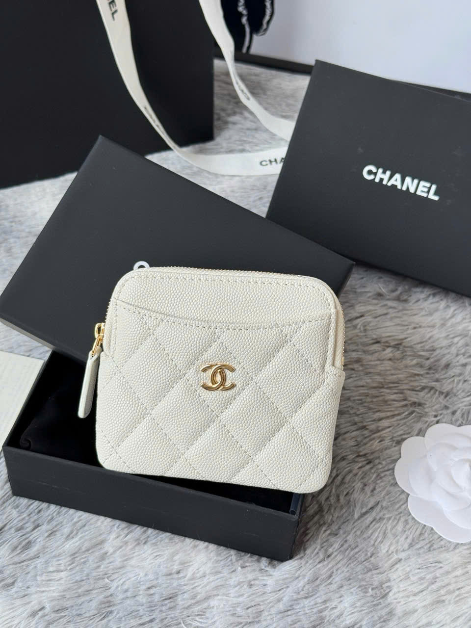 Ví Chanel Mini AP2061 Màu Trắng Siêu Vip Size 11 cm