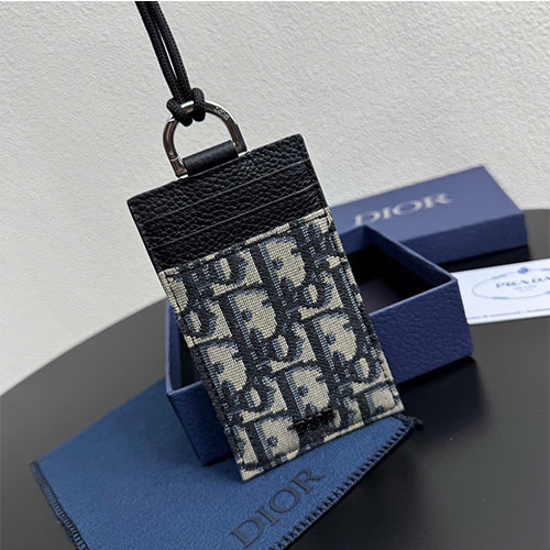 Ví Dior Oblique Vertical Card Holder Siêu VIP Kèm Dây Đeo