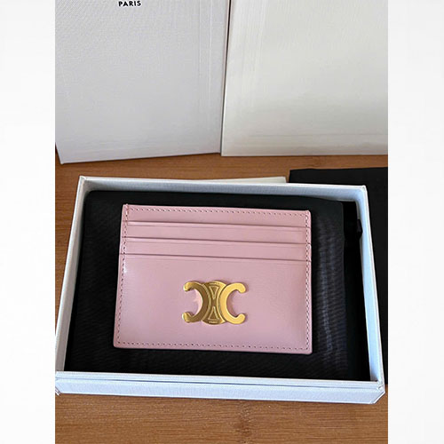Ví Đựng Thẻ Celine Triomphe Siêu Cấp Màu Hồng Size 11cm