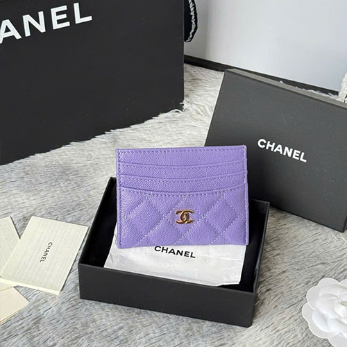 Ví Đựng Thẻ Chanel 2025 Màu Tím Siêu Cấp Size 11cm