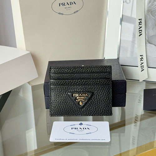 Ví Đựng Thẻ Nam Prada Da Bê 2MC223 Màu Vàng Siêu Cấp Size 10cm