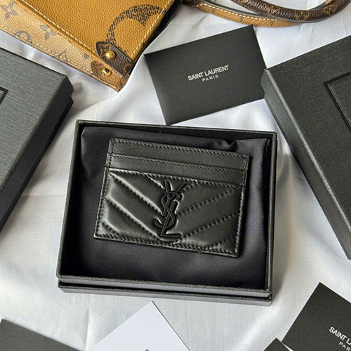 Ví Đựng Thẻ YSL Monogram 423291 Màu Đen Siêu Cấp Size 10cm