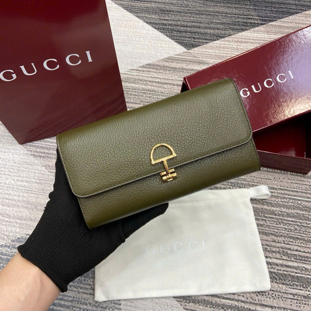 Ví Gucci Softbit Continental Wallet 828147 Xanh Lá Siêu Cấp Size 19cm