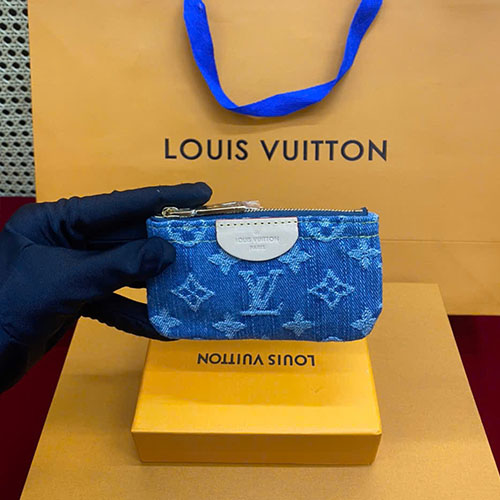 Ví LV Blue Denim Monogram Denim Key Pouch Siêu Cấp
