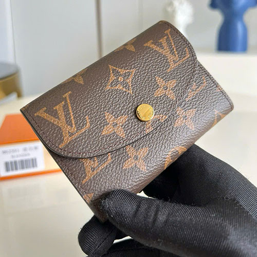 Ví Ngắn LV Monogram M62361 Màu Tím Đỏ Siêu Vip Size 11cm