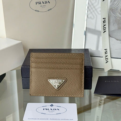 Ví Prada Đựng Thẻ 1MC025 Màu Nâu Siêu Cấp Size 10 cm