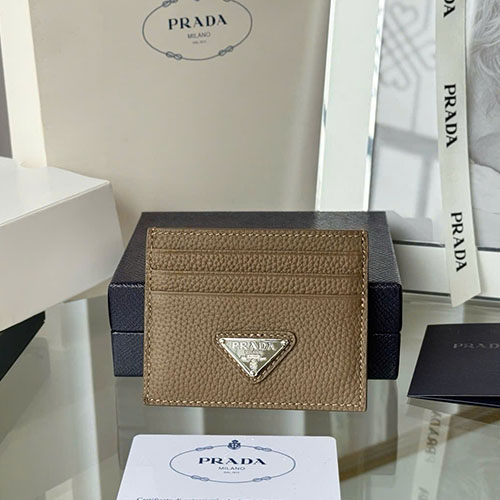Ví Prada Đựng Thẻ 2MO004 Màu Nâu Siêu Cấp Size 10 cm
