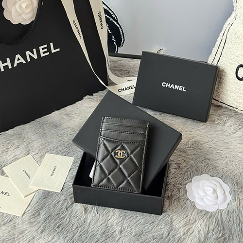 Bảng Màu Đen Ví Siêu Mini Chanel Da Cừu AP0223 Siêu Cấp Size 14cm