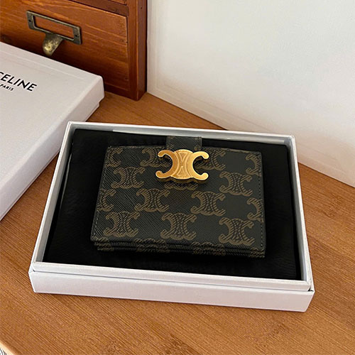 Ví Thẻ ACCORDEON Celine TRIOMPHE Da Bò Siêu Cấp