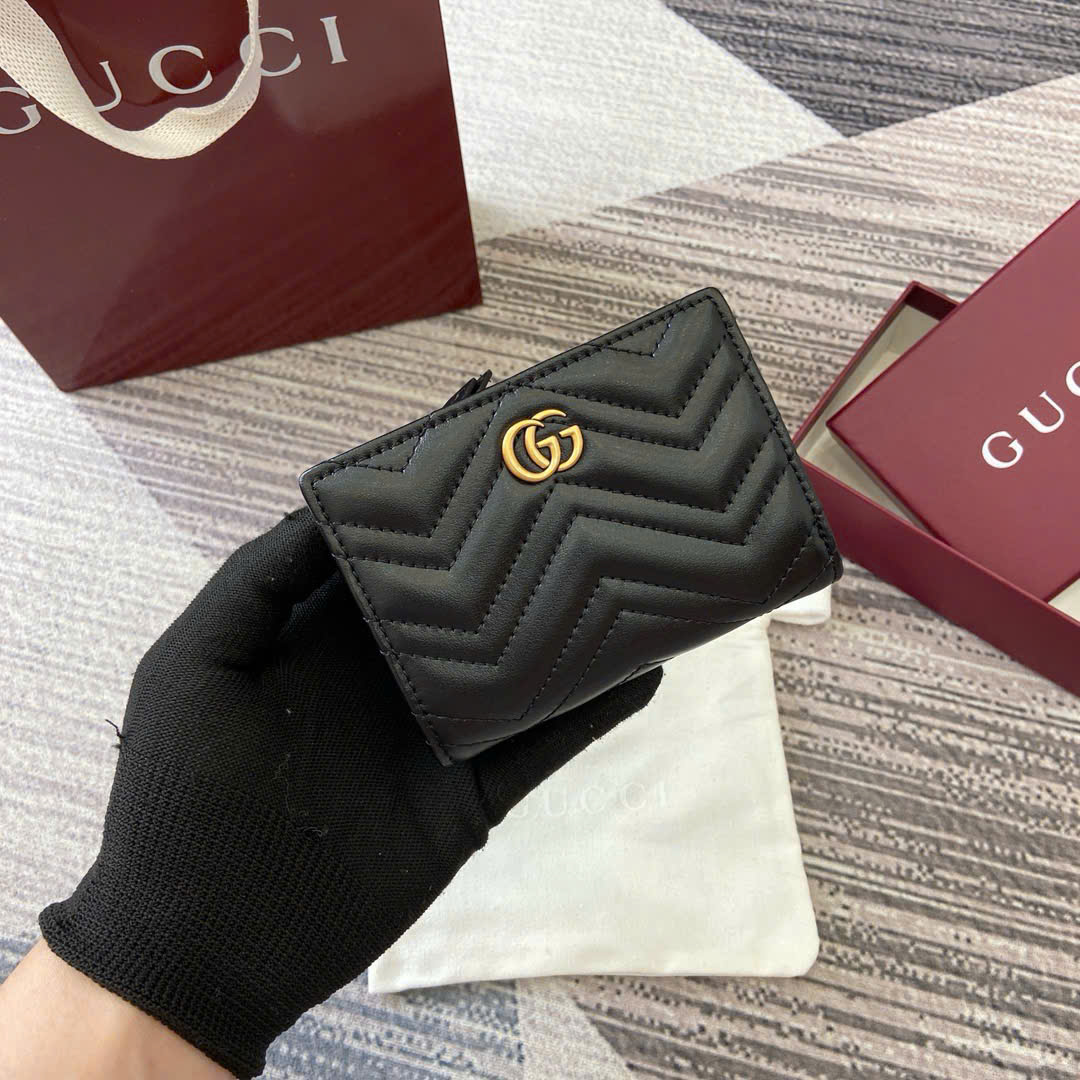 Ví thẻ Gucci GG Marmont Da 773427 Màu Đen Siêu Cấp Size 11cm