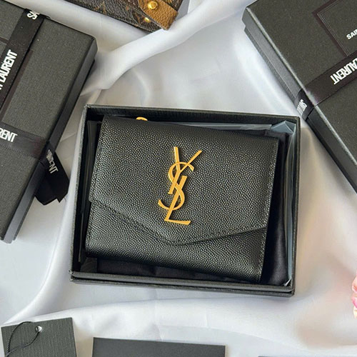 Ví YSL Mini 582296 Màu Đen Siêu Cấp Size 12 cm