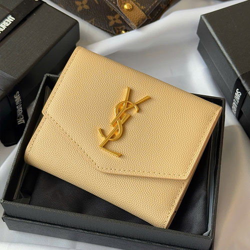 Ví YSL Mini 582296 Màu Vàng Siêu Cấp Size 12 cm