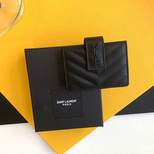 Ví YSL Mini Coin Accordion Card Holder 607907 Siêu Cấp Size 10 cm
