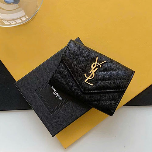 Ví YSL SLP Bi-fold Wallet 414404 Logo Siêu Cấp Size 13 cm